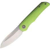 Petrified Fish E16GRAS El Camino Satin Linerlock Knife Green Handles