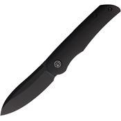 Petrified Fish E16DADW El Camino Black Linerlock Knife Black Handles