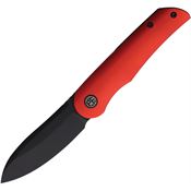 Petrified Fish E16RADW El Camino Black Linerlock Knife Red Handles