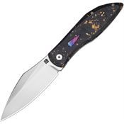 Artisan 1859GGCF Weyden Satin S90V Framelock Knife Gold Flake Carbon Fiber Handles