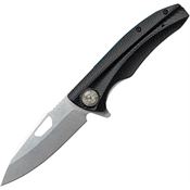 ASP 55722 Assist Open Police Duty Stonewash Linerlock Knife Black Grooved Handles