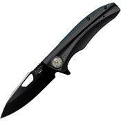 ASP 55723 Assist Open Police Duty Linerlock Knife Black Grooved Handles