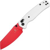 Bestech MK06G Cicadas Red Finish Wing B-Lock Knife White Handles