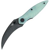 Bestech G60C Mantidae Black Stonewash Linerlock Knife Jade Handles