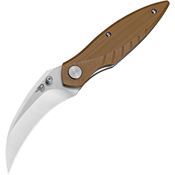 Bestech G60B Mantidae Stonewash Linerlock Knife Brown Handles