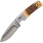 Browning 0509B Buckmark Hunter Fixed Blade Knife Brown Jigged Bone Handles