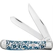 Case XX 10750 Trapper Knife Mediterranean Blue Bone Handles