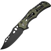 Civivi 23083C2 Biophase Black Stonewash Button Lock Knife Black/OD Green Handles