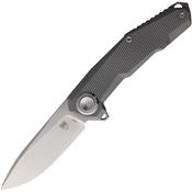 Cobratec BRCDNSBL Barracuda Satin Button Lock Knife Gray Handles