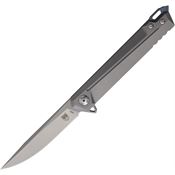 Cobratec OPNDNS Olympian Satin Framelock Knife Gray Handles