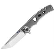 Dreamtech 3915TG Satin Tanto Button Lock Knife Titanium Handles