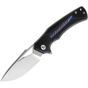 Dreamtech 042TB Bead Blast Drop Point Framelock Knife Black Titanium/Zirconium Handles