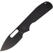 Eutektik 013 EFD Black Stonewash Linerlock Knife Black G10 Handles