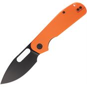 Eutektik 015 EFD Black Stonewash Linerlock Knife Orange G10 Handles