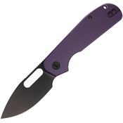 Eutektik 018 EFD Black Stonewash Linerlock Knife Purple G10 Handles