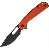 Eutektik 020 Trinity Black Stonewash Linerlock Knife Orange Handles