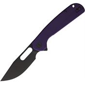 Eutektik 022 Trinity Black Stonewash Linerlock Knife Purple Handles