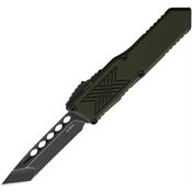 Guardian Tactical 128621 Auto GTX025 Black Stonewash Elmax Tanto OTF Knife OD Green Handles