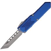 Guardian Tactical 124521BL Auto GTX025 Stonewash Elmax Tanto OTF Knife Blue Handles