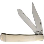 Hard Hat 528N Satin Trapper Knife Natural Bone Handles