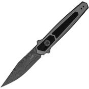 Kershaw 7951DAM Damascus Auto Launch 17 Button Lock Knife Gray/Black Handles