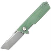 Kubey 104E Avenger Stonewash D2 Tanto Linerlock Knife Jade Handles