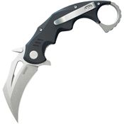 Kubey 262A Mini Wrath Karambit Stonewash Linerlock Knife Black Handles