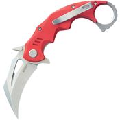 Kubey 262D Mini Wrath Karambit Stonewash Linerlock Knife Red Handles