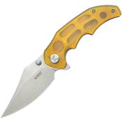 Kubey 181C Ceto Camp Stonewash Linerlock Knife Ultem Handles