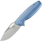 Kubey 360F Tityus Framelock Knife Blue Titanium Handles