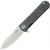 Kubey 359B NEO Satin Framelock Knife Flame Titanium Handles