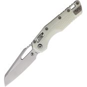 Microtech 210T10PMWH MSI Stonewash Ram-Lock Knife Tri Grip White Handles