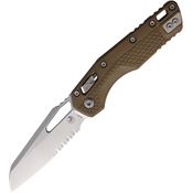 Microtech 210T11PMDE MSI Part Serrated Stonewash Double Edge Ram-Lock Knife Dark Earth Handles