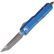 Microtech 23310DBL Auto UTX-85 Apocalyptic Tanto OTF Knife Distressed Blue Handles