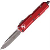 Microtech 23110DRD Auto UTX-85 Apocalyptic Single Edge OTF Knife Distressed Red Handles