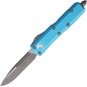 Microtech 23110APTQ Auto UTX-85 Apocalyptic Single Edge OTF Knife Distressed Turquoise Handles