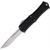 Microtech 1705M10 Auto Hera II Mini Stonewash Recurve OTF Knife Black Handles