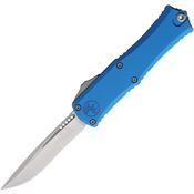 Microtech 1705M10BL Auto Hera II Mini Stonewash Recurve OTF Knife Blue Handles