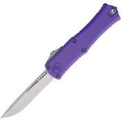 Microtech 1705M10PU Auto Hera II Mini Stonewash Recurve OTF Knife Purple Handles