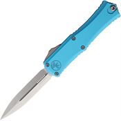 Microtech 1702M10TQ Auto Hera II Mini Stonewash Double Edge Dagger OTF Knife Turquoise Handles