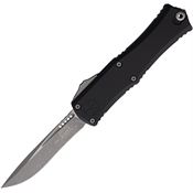 Microtech 1705M10AP Auto Hera II Mini Apocalyptic Recurve OTF Knife Black Handles