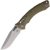 Microtech 16019 Amphibian Single Edge Stonewash Ram-Lock Knife OD Green G10 Handles