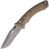 Microtech 16151 Amphibian Apocalyptic Single Edge Ram-Lok Knife Tan G10 Handles