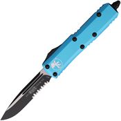 Microtech 2312TQ Auto UTX-85 Part Serrated Single Edge Two-Tone OTF Knife Turquoise Handles