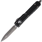 Microtech 12210DBK Auto Ultratech Apocalyptic Double Edge Dagger OTF Knife Distressed Black Handles