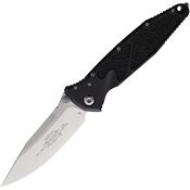 Microtech 16010 Socom Elite Single Edge Stonewash Linerlock Knife Black Handles