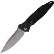 Microtech 16010AP Socom Elite Apocalyptic Single Edge Linerlock Knife Black Aluminum Handles