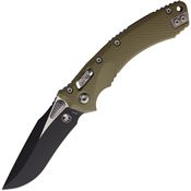 Microtech 16382 Amphibian Two-Tone Single Edge Ram-Lok Knife OD Green G10 Handles