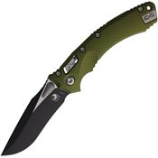 Microtech 16656 Amphibian Two-Tone Single Edge Ram-Lok Knife OD Green Fluted Handles