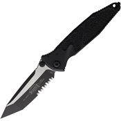 Microtech 1612T Socom Elite Part Serrated Two-Tone Tanto Linerlock Knife Black Handles